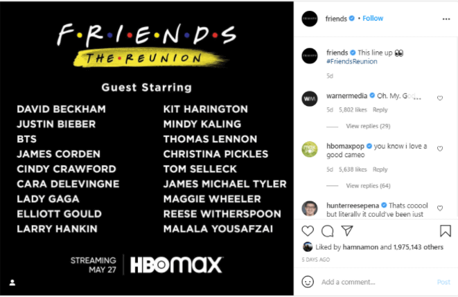 Friends reunion online