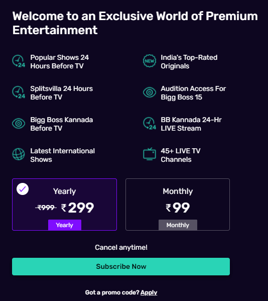 Voot australia cost