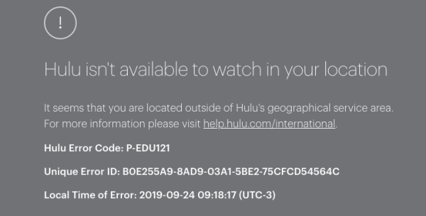 Hulu in italy geo-restriction error