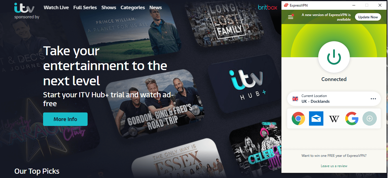 Itv in usa with expressvpn