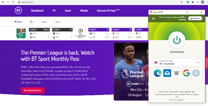 Bt sports in canada with expressvpn