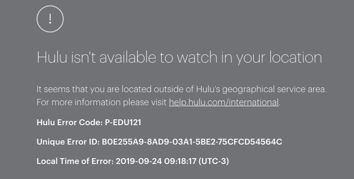 Hulu in spain geo-restrcitions error