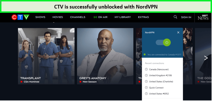 Ctv in uk with nordvpn