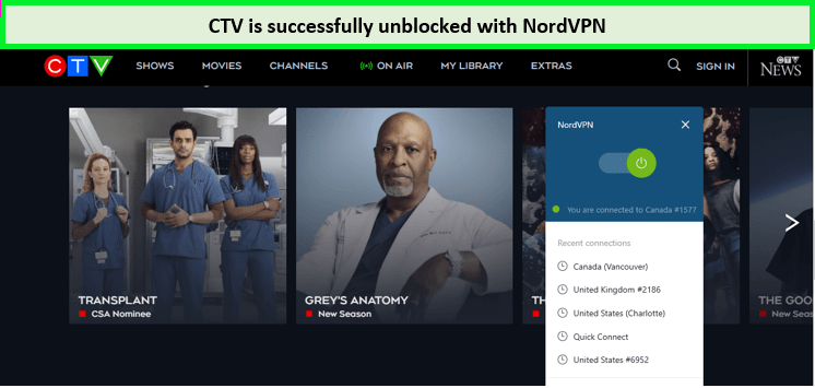 Ctv in usa with nordvpn