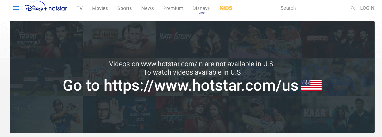 Hotstar outside india error