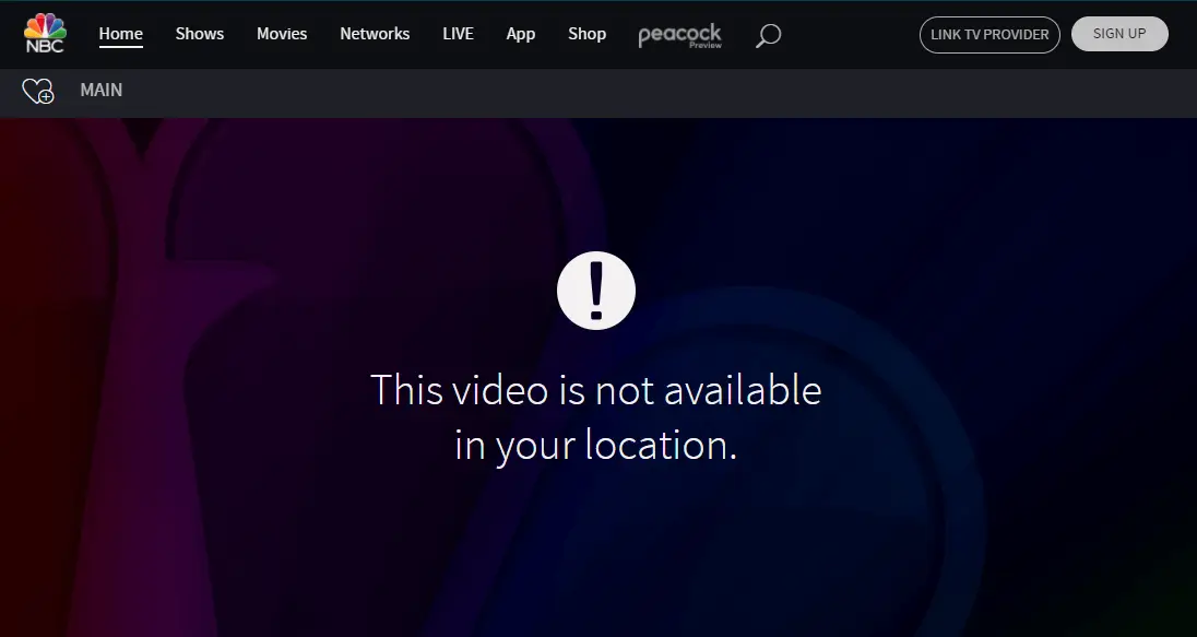 Nbc uk geo-restriction error