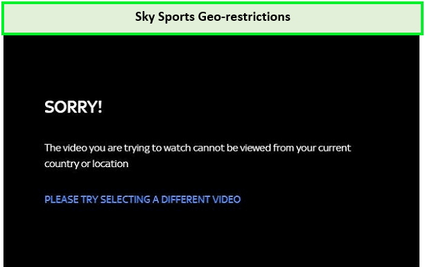 Sky Sports Outside UK Geo-Restrictions Error