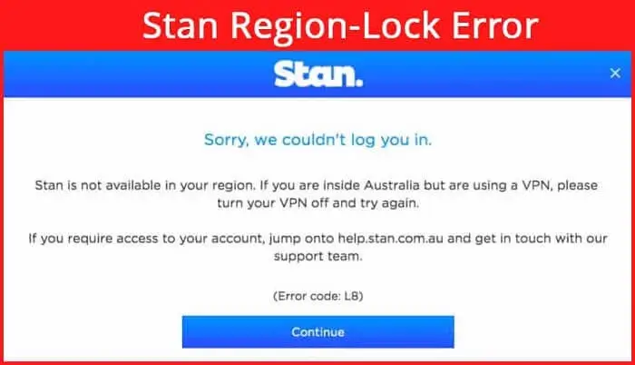 Stan tv region lock error
