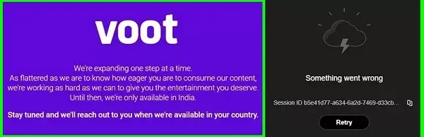 Voot outside india geo-restriction error