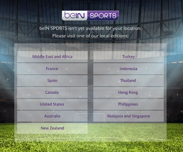Bein sports geo-restriction outside usa