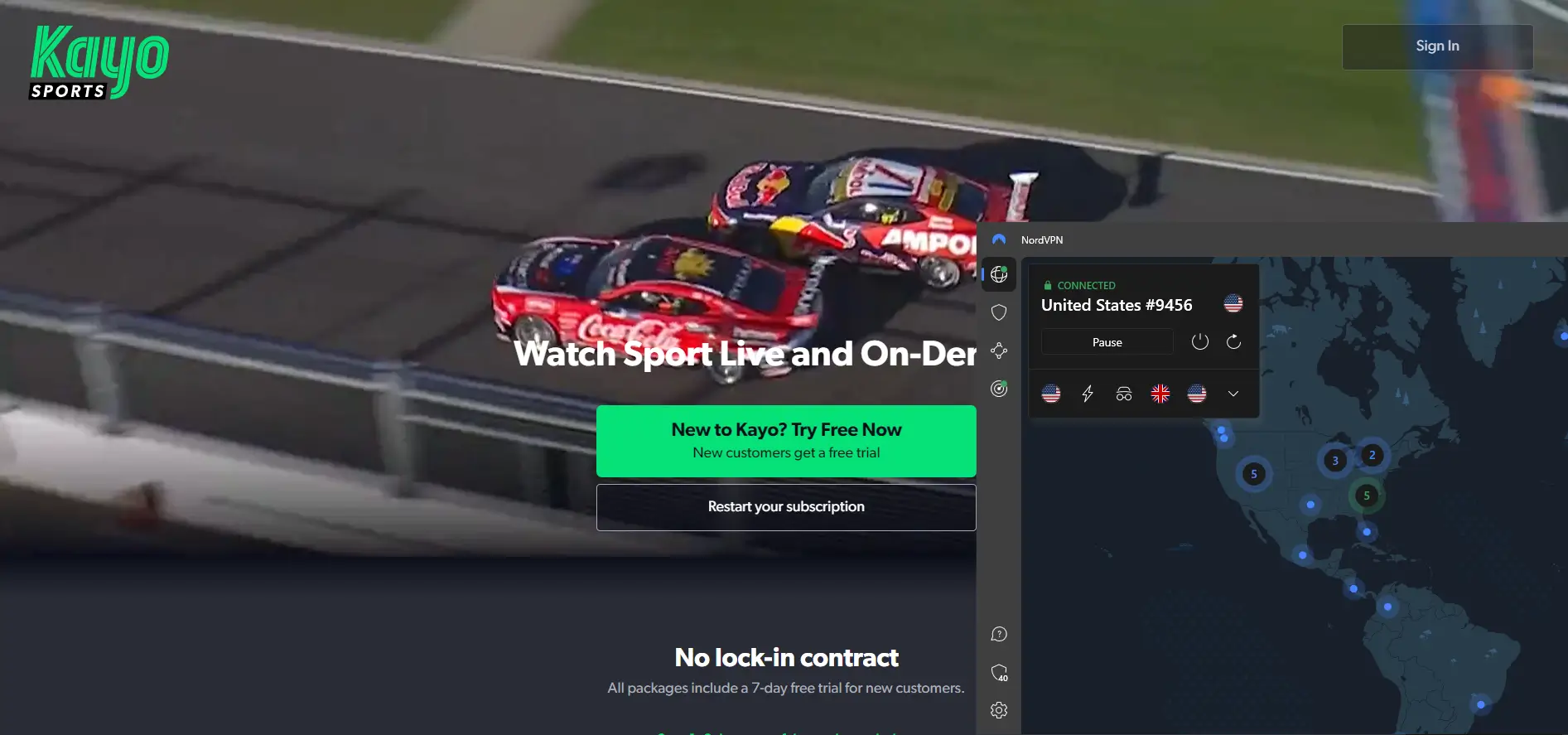 Kayo sports in germany with nordvpn
