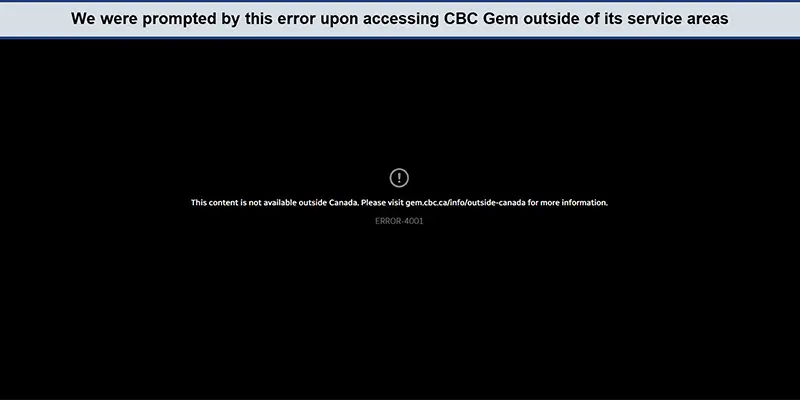 Cbc outside canada page error